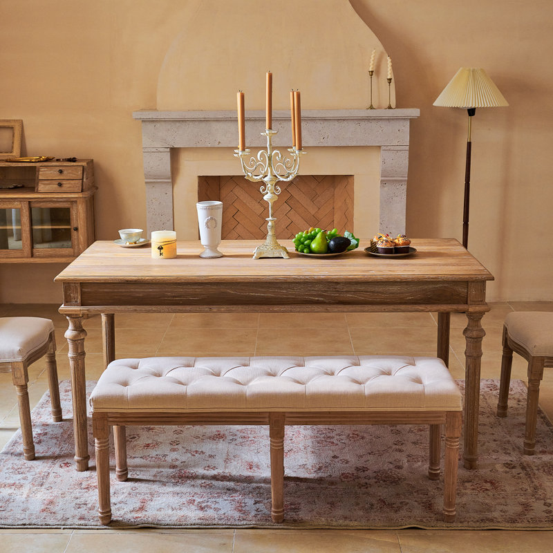 Esmantas Linen Blend Upholstered Bench